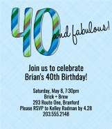 40 & Fabulous Blue Invitation